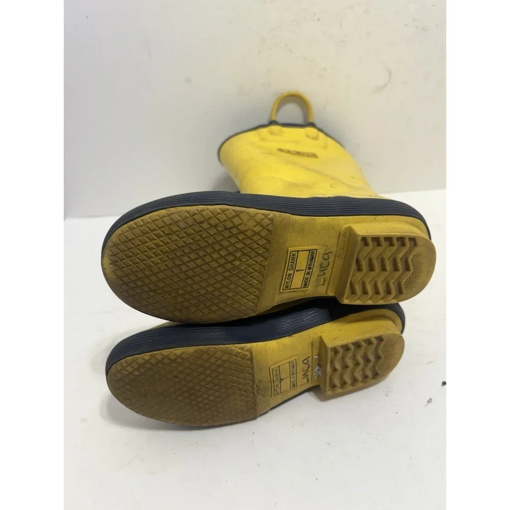 LL Bean Toddlers Puddle Stompers Yellow‎ Rain Boots Children's Size 1